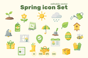 Spring Icon Set, an Icon by Laimmilka