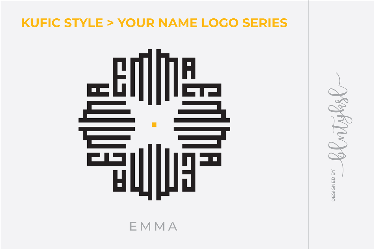 EMMA - Kufic Style Name Logo Series, a Branding & Logo Template by BULENT YUKSEL (Photo 1 of 2)