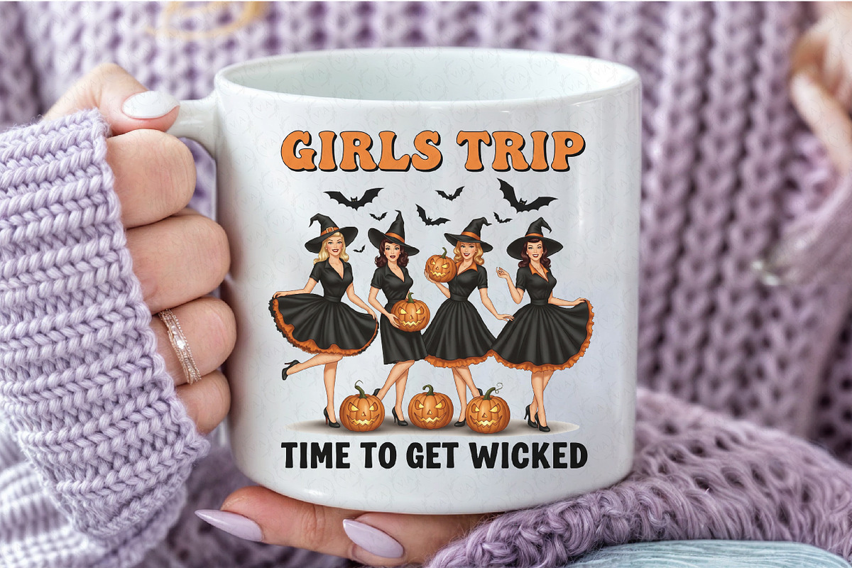 Girls Trip Halloween Salem Witch Ret, an Illustration by Craft Nest (Photo 4 of 6)