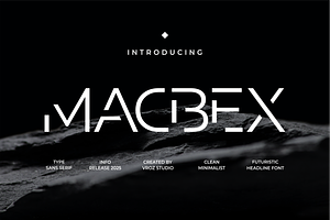 MACBEX - futuristic font, a Sans Serif Font by Vroz Studio