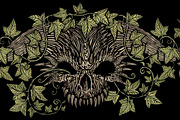 Monster skull with horns, a Decorative Illustration by Bakhtiozin art graphic (Thumbnail 2 of 3)