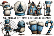Whimsical Icy Blue Christmas Clipart, an Illustration by OK Design (Thumbnail 2 of 6)
