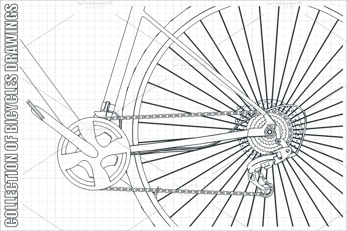 Bicycles drawings Set, an Illustration by Blacklight (Photo 8 of 8)