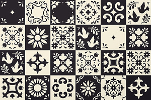 Mexican Talavera Tiles Patterns Set