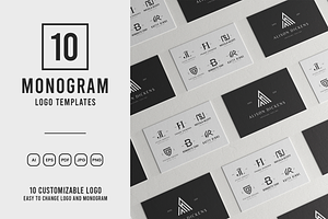 10 Minimalist Monogram Logo Template