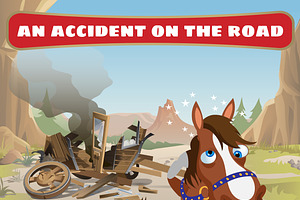 Accident On The Road And Horses