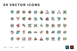 Diversity icons, an Outline Icon by Wencory