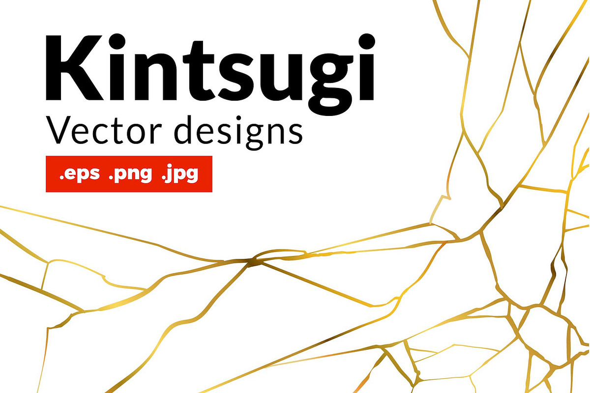 Kintsugi gold crack design, patterns, a Texture Illustration by Sopelkin (Photo 1 of 7)