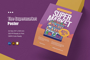 The Supermarket Poster, a Poster Template by Esensifiksi.studio