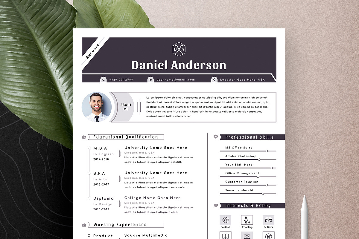 Resume Cv Template Word Apple Pages, a Resume Template by Tbunny (Photo 5 of 7)