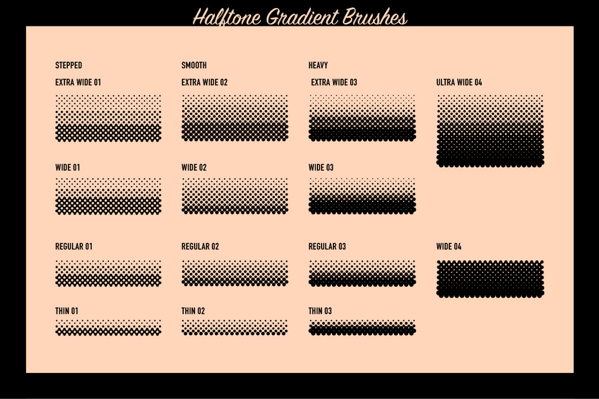 Heartfelt Halftone Vector Brushes, a Brush Add-On by BackYard Graphics Co. (Photo 11 of 15)