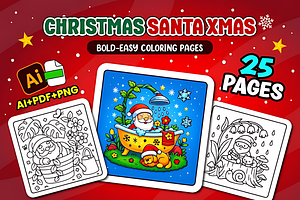 Christmas Santa Xmas Cozy Coloring