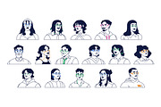 Diverse line art people avatars set, a Person Illustration by PaperTrident (Thumbnail 1 of 3)