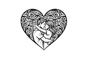 Couple Love Heart Silhouette Bundle, an Illustration by Amazin_art (Thumbnail 33 of 51)