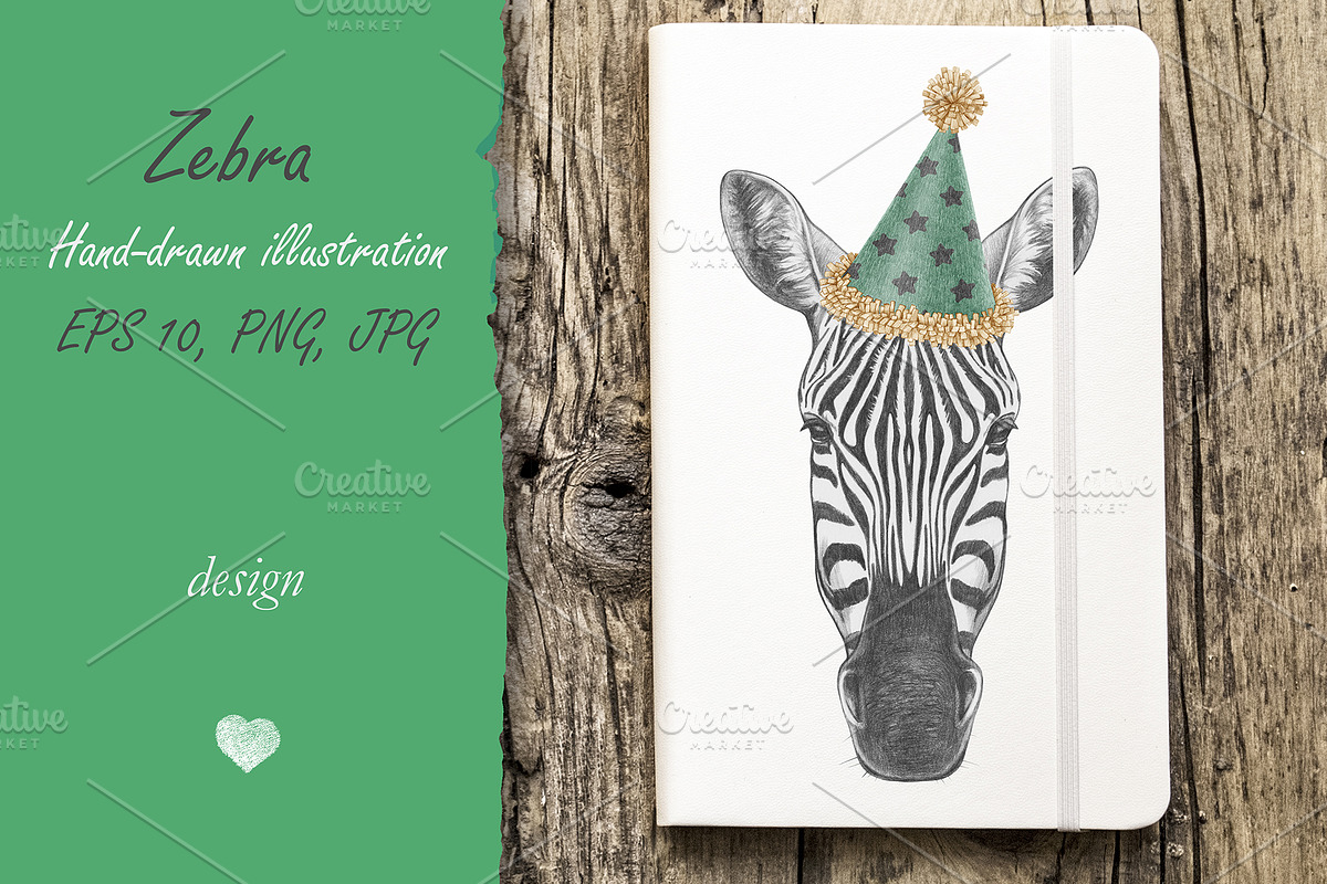 Zebra / Greeting Card, an Animal Illustration by Victoria_Novak (Photo 2 of 2)