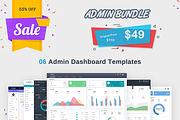 Admin Dashboard Bundle - 6 In 1, a HTML Template by Pichforest Studio (Thumbnail 1 of 7)