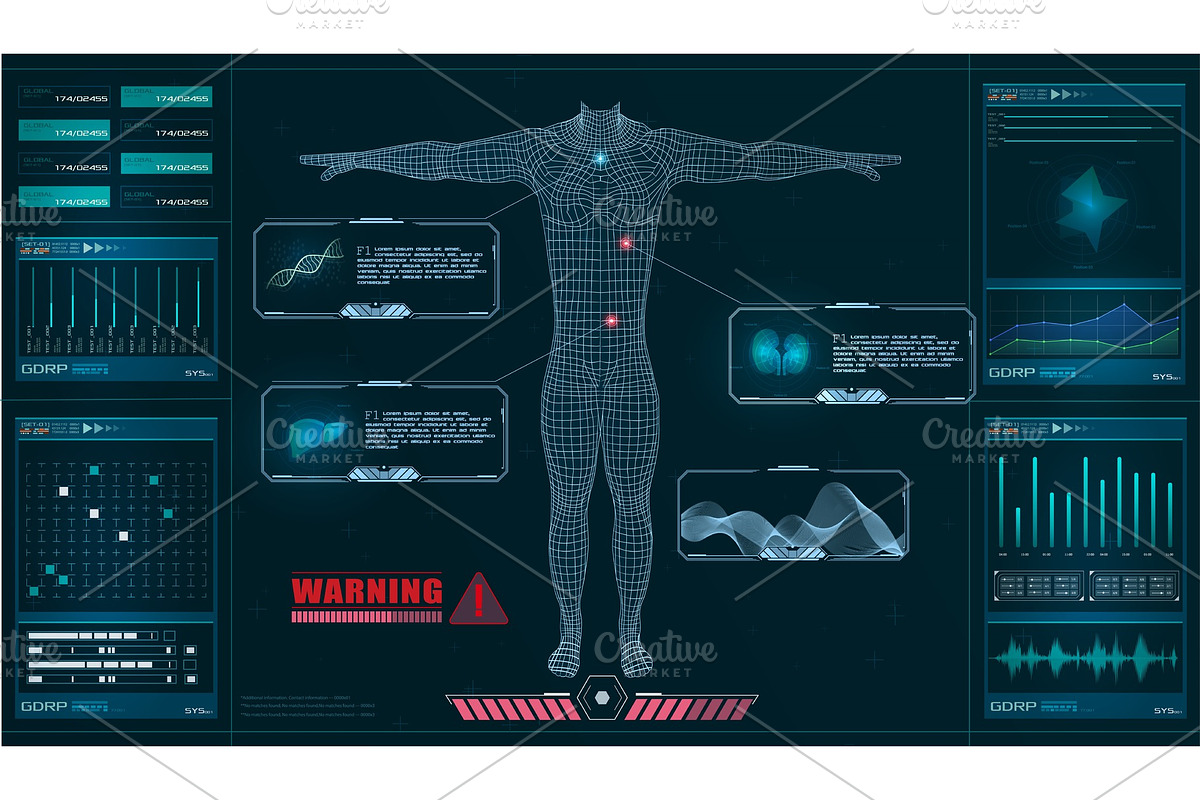 Medical examination in style HUD GUI, a Healthcare Illustration by ZinetroN