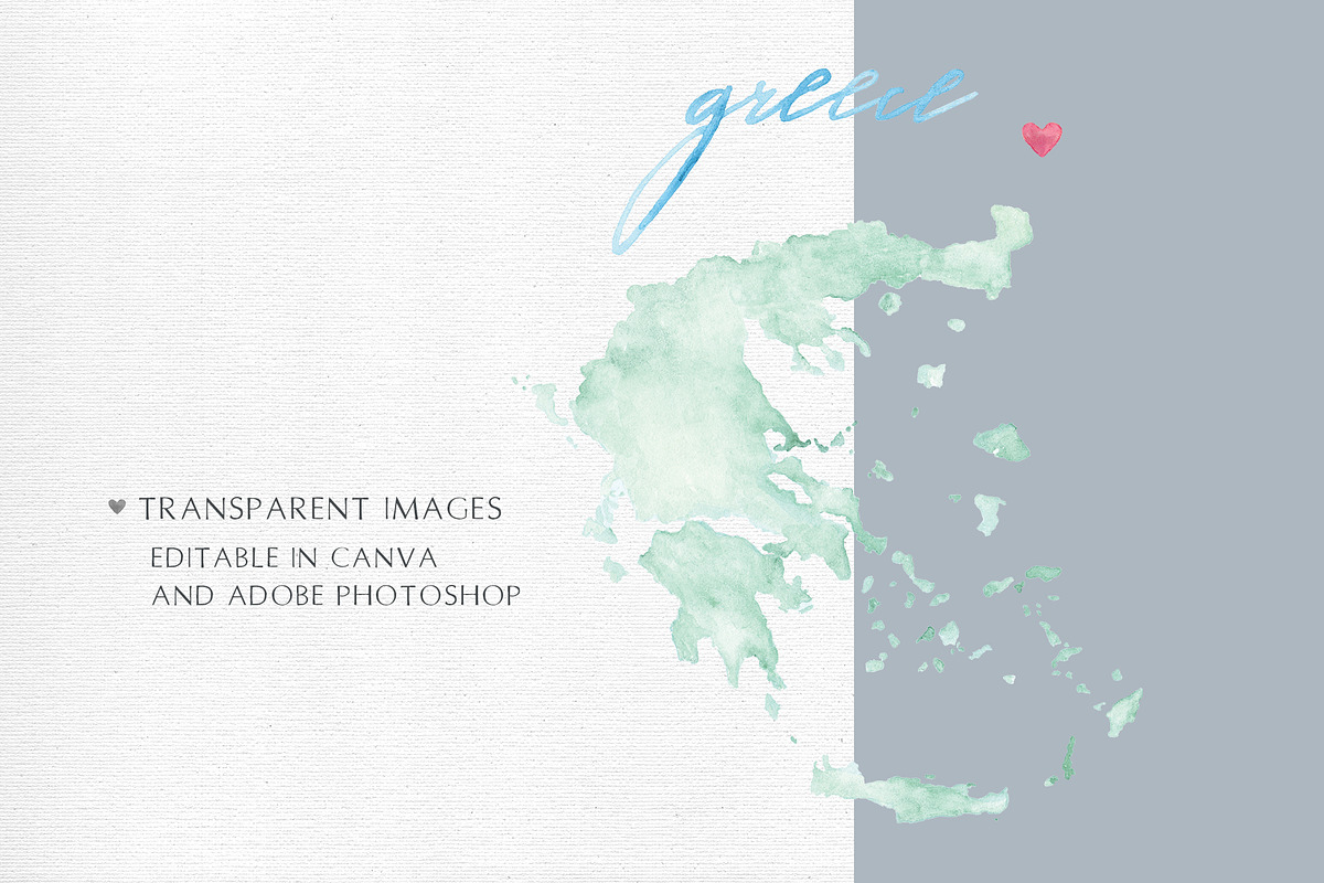 Watercolor Map of Greece, a Graphic by Beloved Paper (Photo 4 of 6)