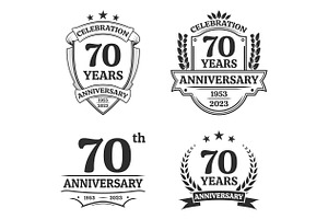 70 years anniversary icon or logo