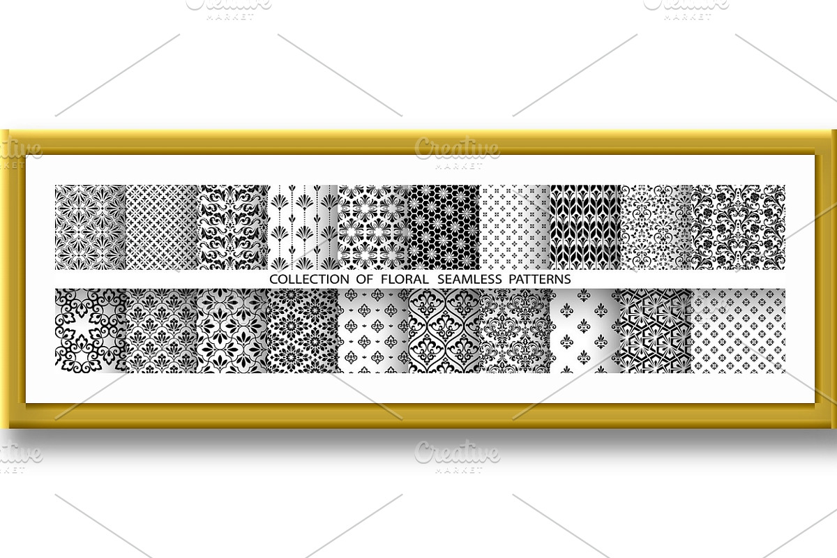 Geometric floral set of patterns, a Pattern Graphic by RODINA (Photo 2 of 3)