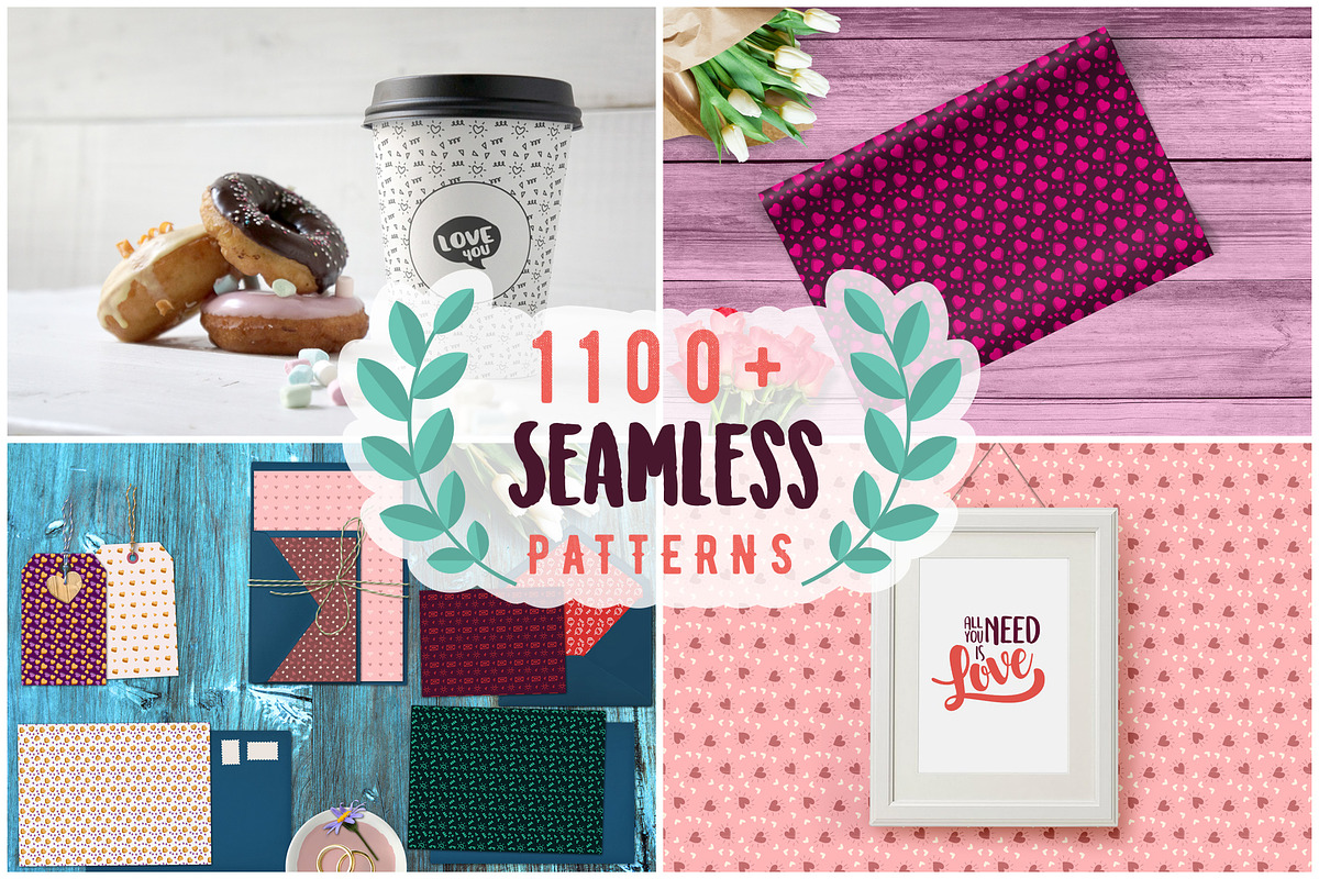 1100+ Seamless Lovely Patterns, a Pattern Graphic by relineo.vectors (Photo 1 of 6)
