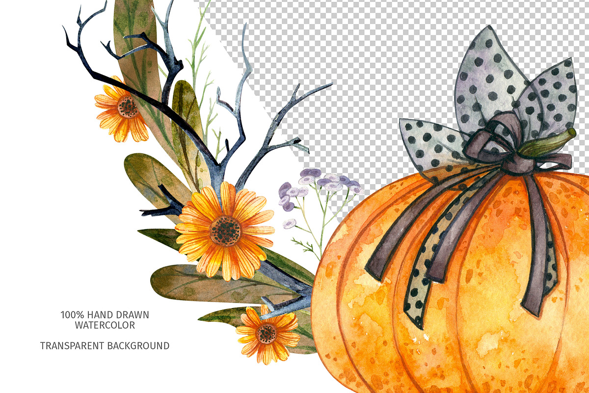 Watercolor Halloween Clipart, an Object Graphic by Valin Malin (Photo 3 of 14)