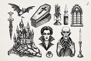 Gothic Halloween Hand Drawn Vectors, a Seasonal Illustration by Yevheniia (Thumbnail 5 of 14)
