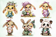 Watercolor Easter Cute Animals Png, an Illustration by Creative Art (Thumbnail 7 of 8)