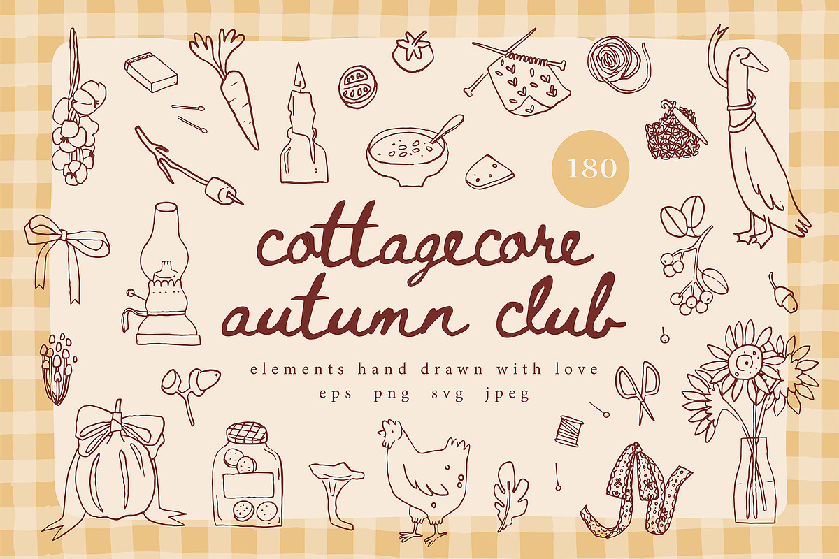 9 in 1 Whimsy Bundle - cute line art, an Object Graphic by Cute Atelier (Photo 6 of 10)