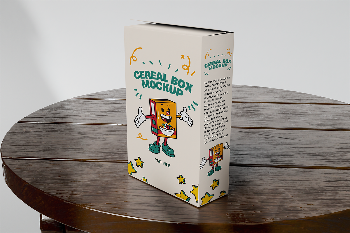 Cereal Box Mockup, a Packaging Mockup by xavier_studio (Photo 2 of 5)