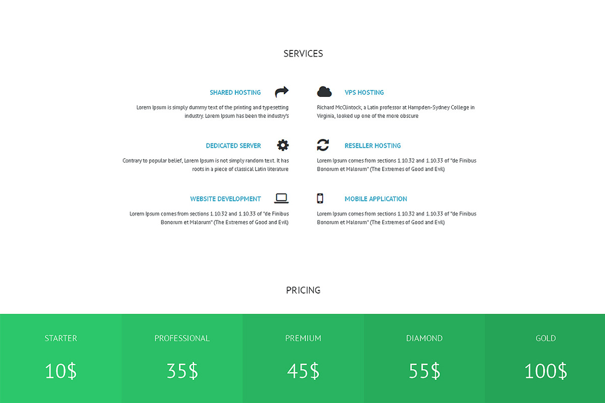 Hosting Responsive One Page Theme, a Landing Page Template by IceTemplates (Photo 2 of 3)