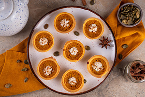 Sweet autumn baking, Mini pumpkin Tarts, a Food & Drink Photo by Rimma