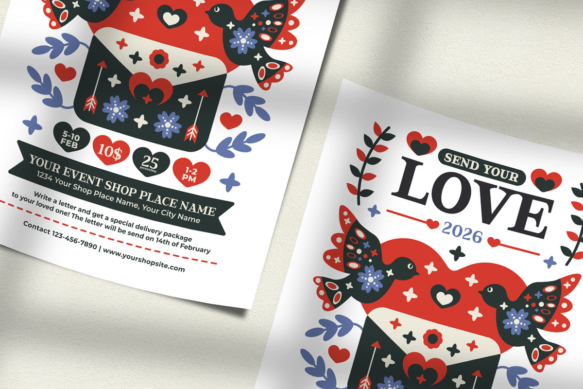 Send Your Love Flyer Template, a Flyer Template by Hole Hope Design (Photo 3 of 5)