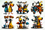 Quirky Dogs Friendship Clipart, an Illustration by Creative Art (Thumbnail 6 of 9)