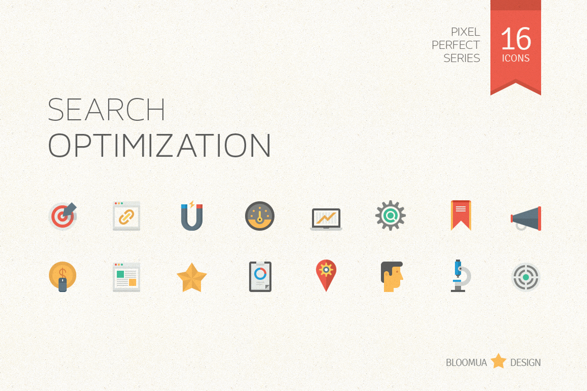 Search Optimization Flat Icons