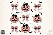 Halloween Pumpkin PNG, Coquette Bow, an Illustration by Libby Wishes (Thumbnail 1 of 6)