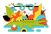 10 Reptile Animals Illustration, an Animal Illustration by denayunebgt (Thumbnail 4 of 4)