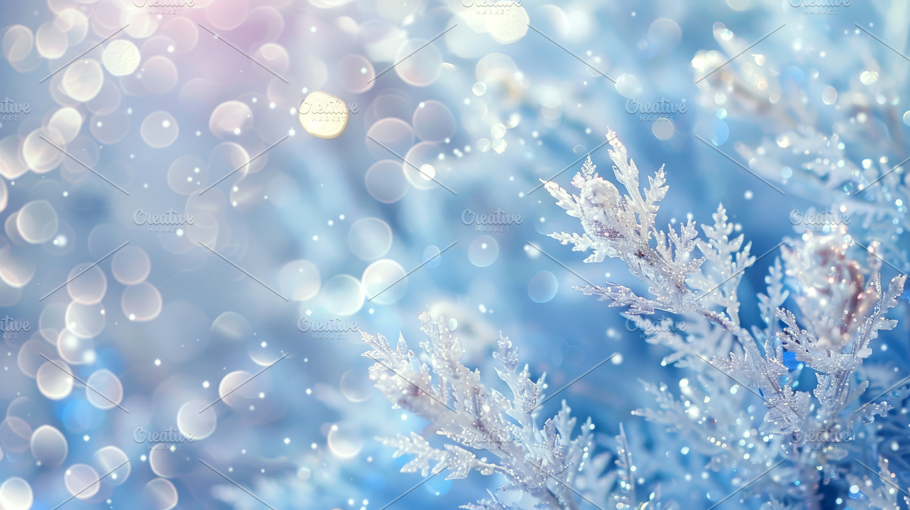 Winter Wonderland: Frosty Branches, a Nature Photo by Ocean Digital Art