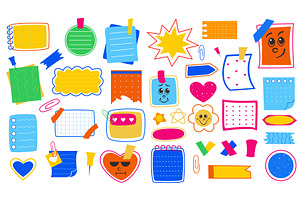 Set of colorful paper notes in, an Education Illustration by Tati_Kli
