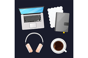 Office stationery icons, a Technology Illustration by Elen_Art