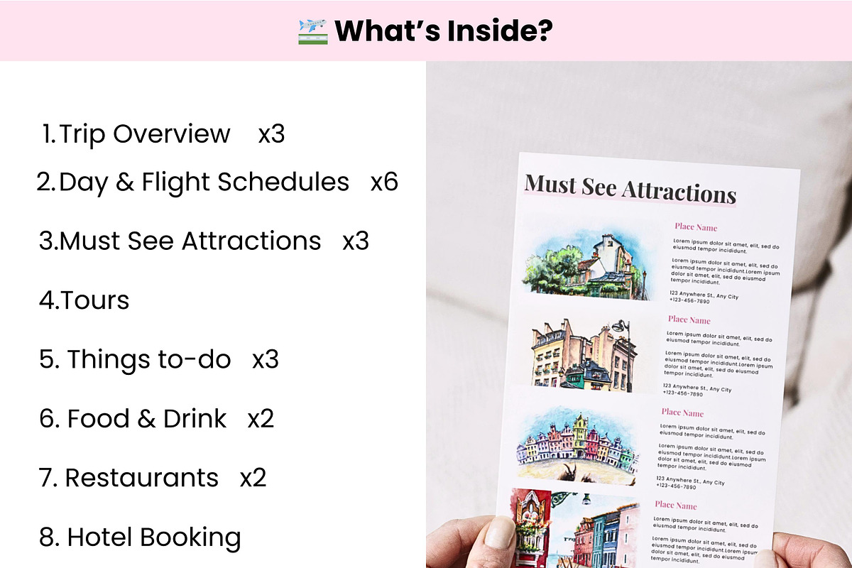 Travel Itinerary Canva Template preview 2