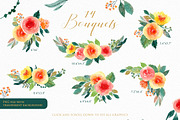 Sunny - Watercolor Floral Clipart, a Decorative Illustration by wulano (Thumbnail 2 of 6)