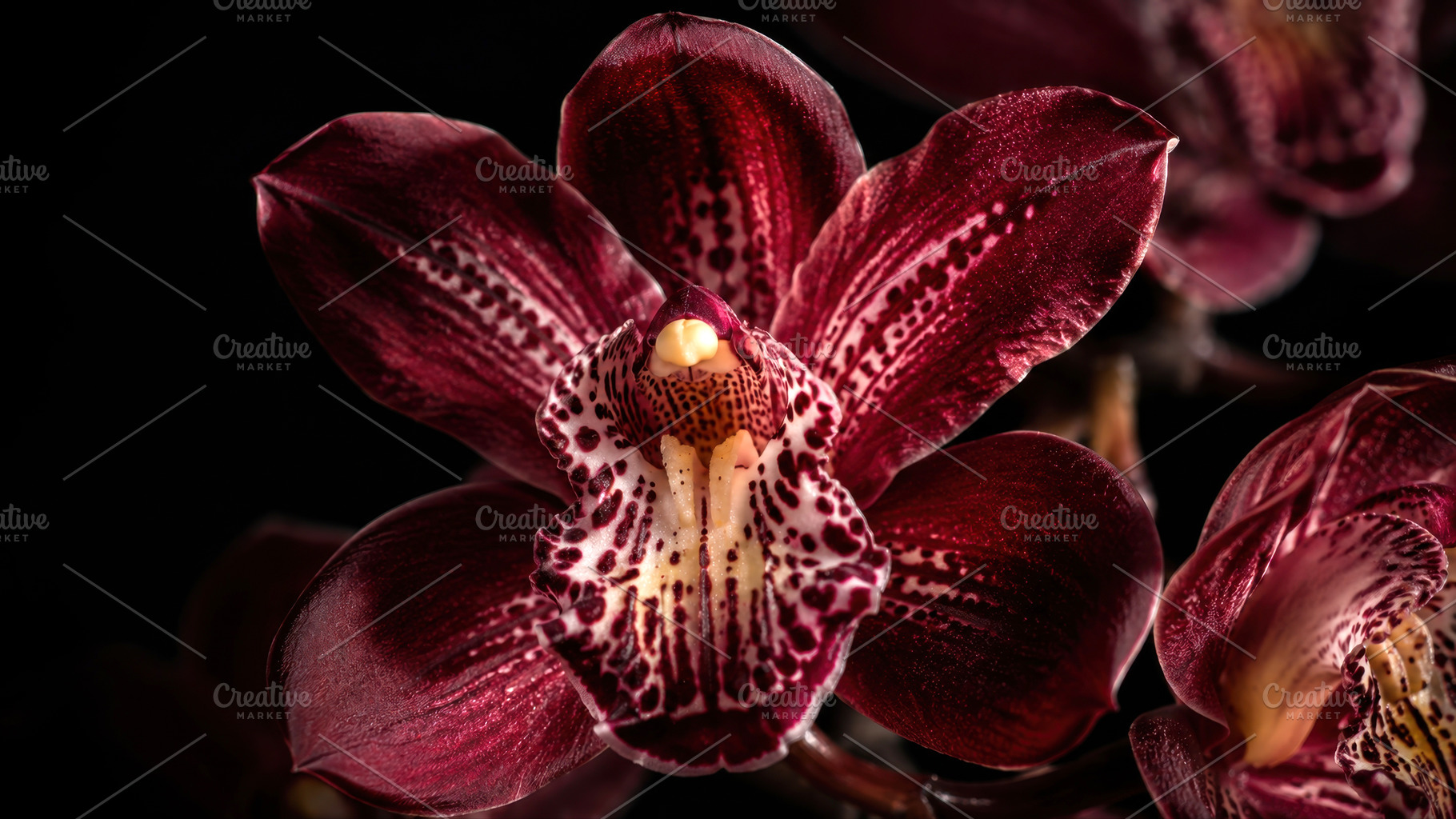 Blooming orchid in dark background, a Photo by Beautiful things
