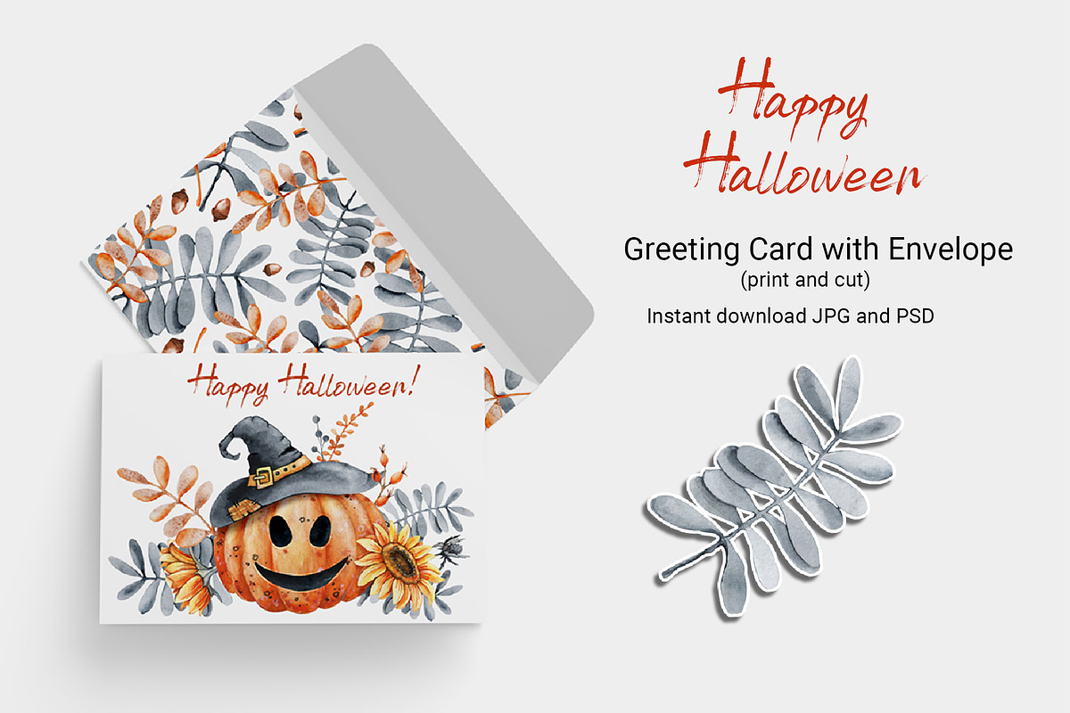 Happy Halloween card with envelope, an Invitation Template by Artmanata (Photo 1 of 5)