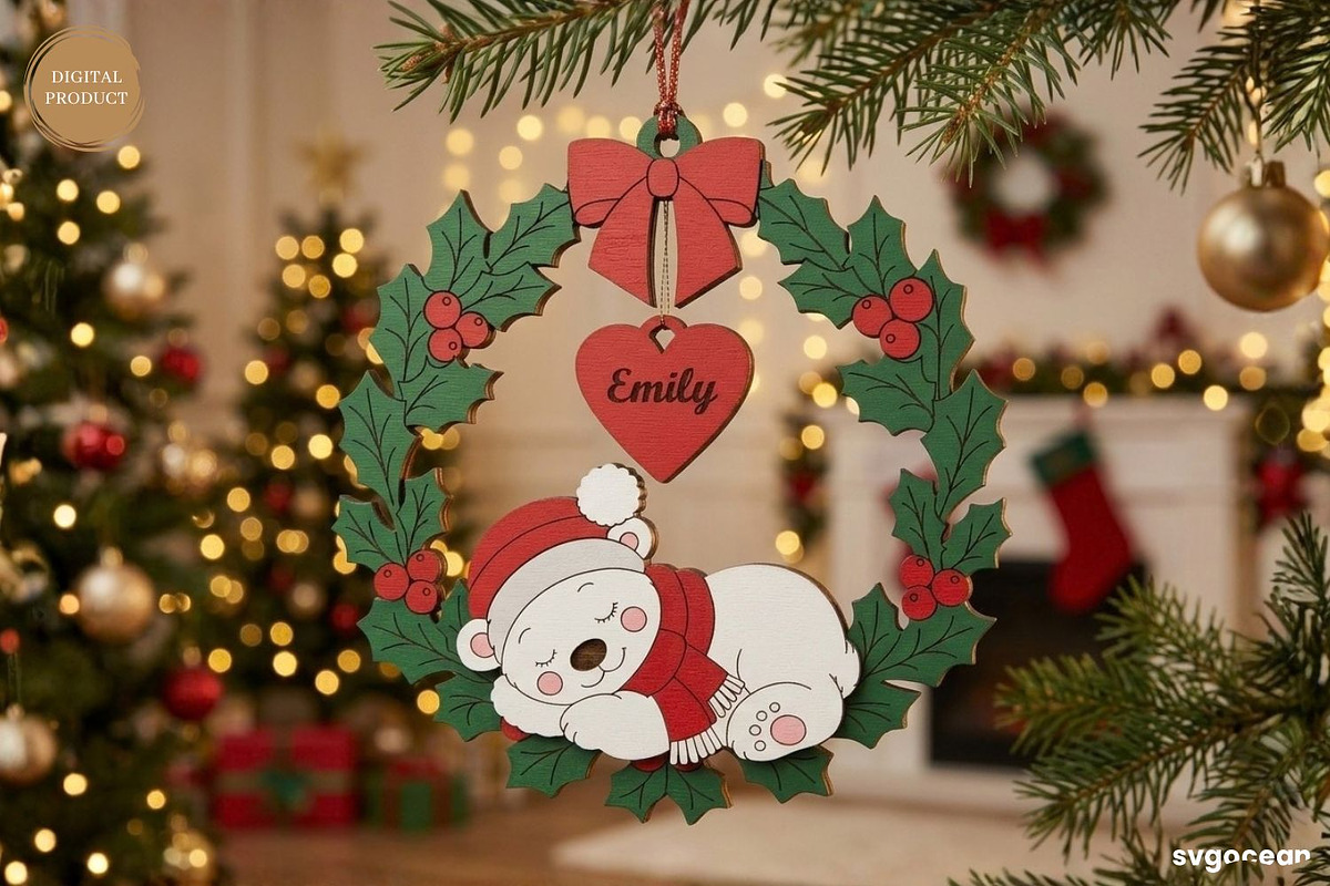 Personalized Christmas Ornaments SVG, a Decorative Illustration by svgocean (Photo 7 of 14)