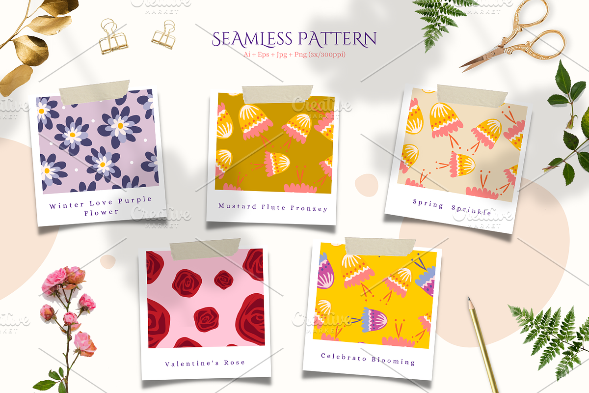 Pattern Collection Flora, a Pattern Graphic by ArtstudioByKhushbu (Photo 2 of 2)