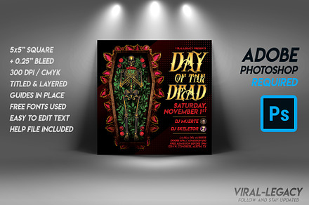 Day of the Dead Party Flyer Template
