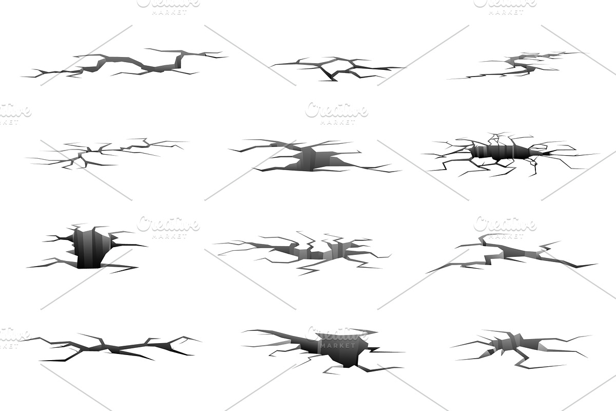 Ground cracks. Earthquake or drought, a Texture Illustration by Vectorbuum