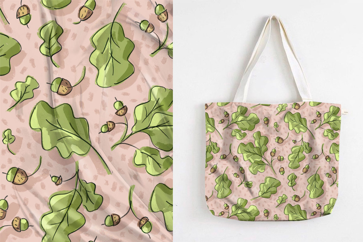 Pattern with oak and acorn, a Pattern Graphic by Melniklenart (Photo 2 of 4)