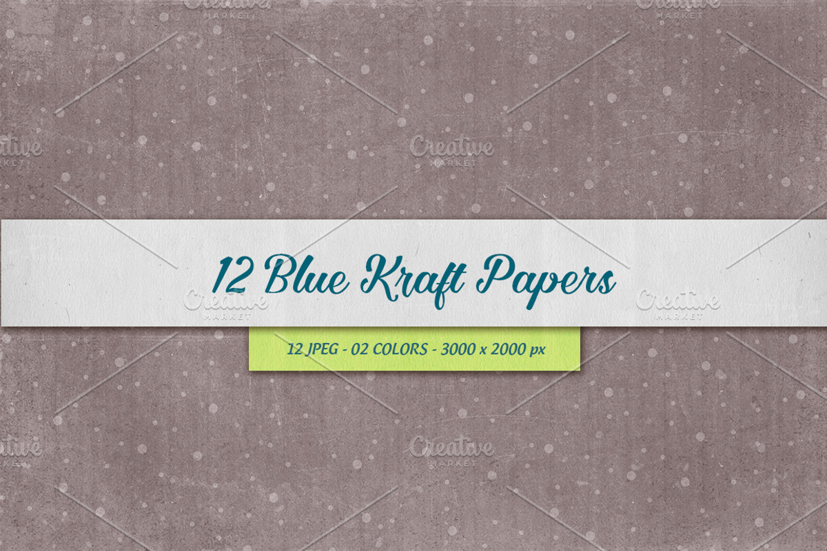 12 Blue Kraft Papers, a Texture Graphic by Orange Fox (Photo 2 of 5)